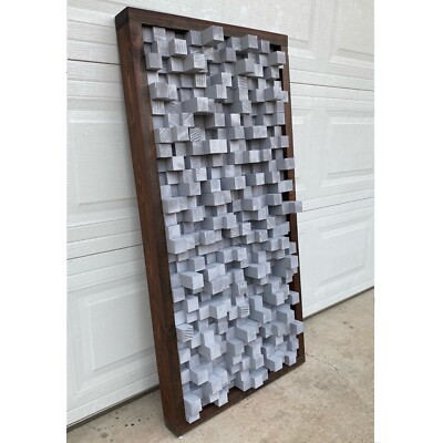 Professional Acoustic Panel Sound Diffuser Grey wooden wall art Rebel Sky 