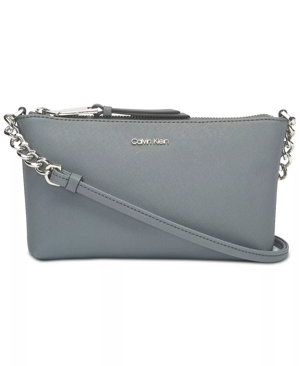 Calvin klein hayden deals saffiano leather chain crossbody
