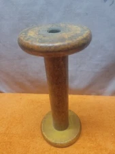 R•Vintage Large Industrial Wood Wooden Bobbin Spool 9"Tall X 4"Wide