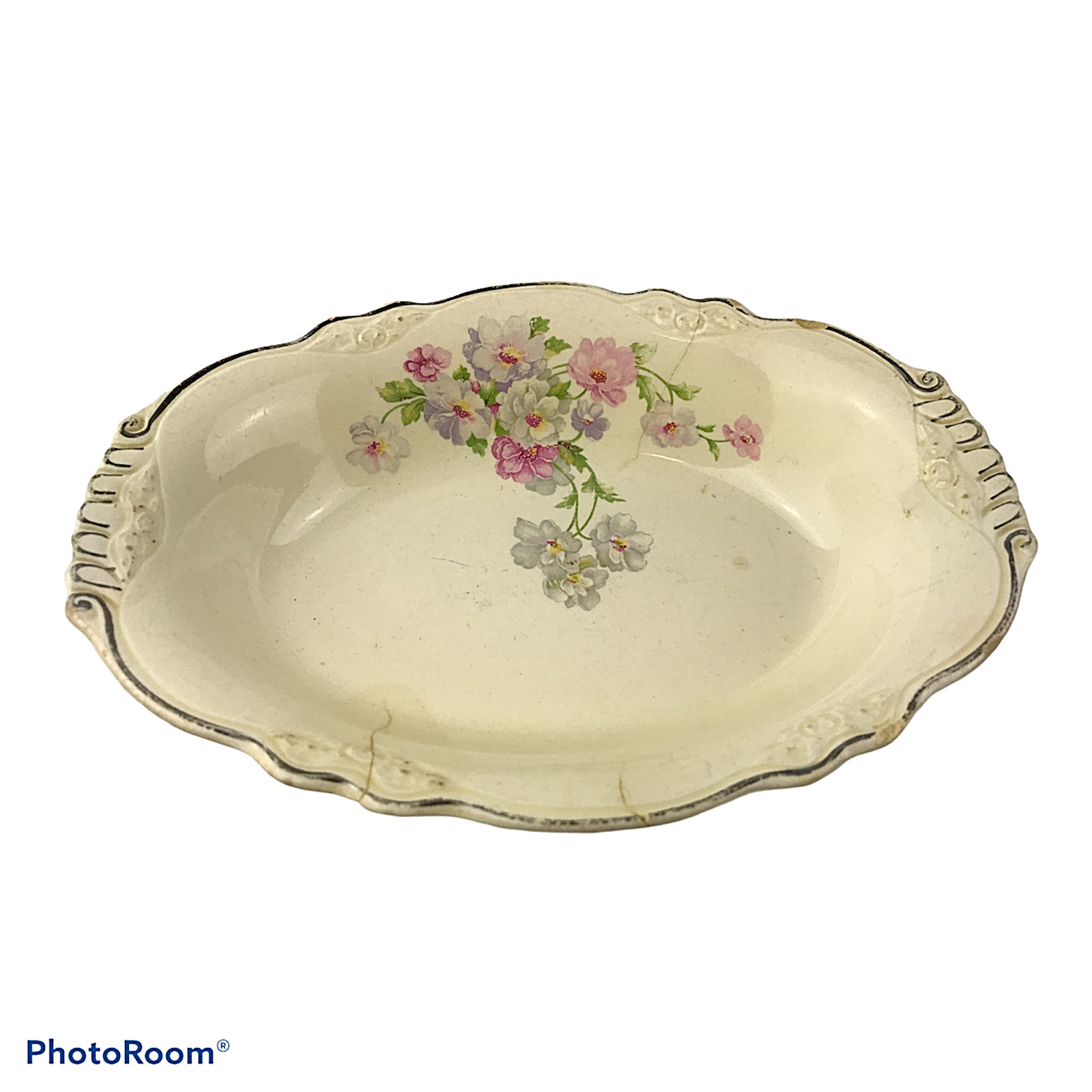 Vintage Homer Laughlin Virginia Rose M48N8 Vegetable Dish Gold Trim 