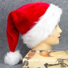 Red Velvet Classic Santa Claus Hat For Xmas Party Christmas Hat For Adults Kids