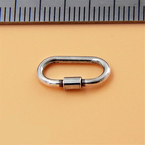 Silver Oval Screw Clasp Carabiner Lock Connectors for Bracelet Necklace Findings - Picture 9 of 9