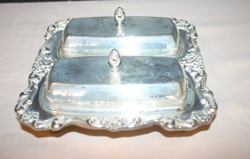 Poole Silver Company #405 Lancaster Rose Double Butter Dish R-885 - Picture 3 of 7