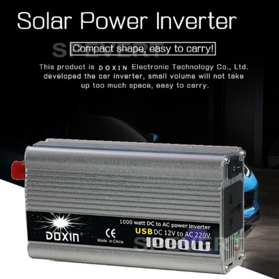 500W 1000W 1500W 2000W Wechselrichter 12V 24V auf 220V Spannungswandler 1USB Neu