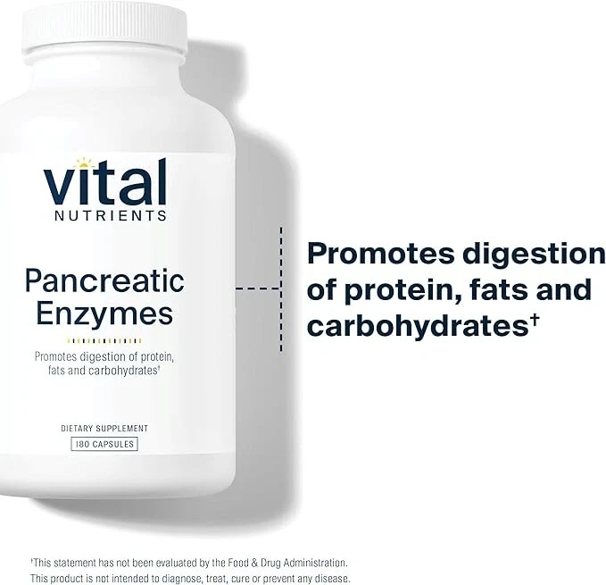Suplemento para digestión de enzimas pancreáticas Vital Nutrients 180 CAP, CADUCIDAD 08/2027 Foto 2 de 4