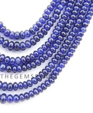 Blue Sapphire Rondelle Beads 16.5" Inch Necklace 4 5mm Smooth Sapphire Beads