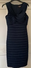 Phase Eight Dress Womens UK 10 Blue Ruffle Sleeveless V- Neck