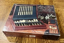 F B Rogers & Sons French Rose Gold 44 Piece Flatware Set .