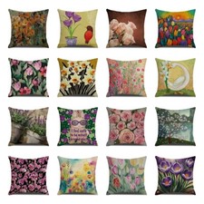 Federa copricuscino primaverile lancio fiori giardino floreale tulipano lavanda rosa