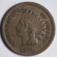 1874 Indian Head Cent Penny XF E111 SZMM