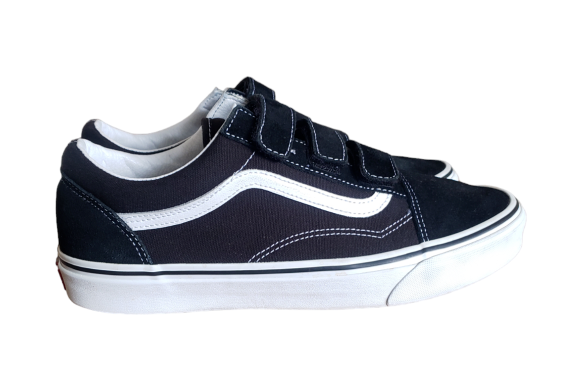 RARE🔥 Size 11 VANS Prison Issue Black Hook And Loop Old Skool