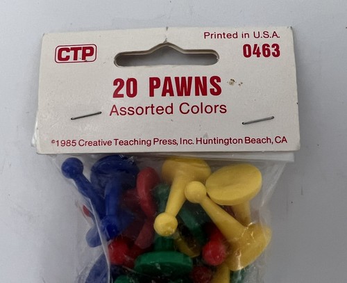 Vintage 1" Inch Multi-Color Pawns Pieces for Board Games, Assorted Colors,NIP - Picture 3 of 6