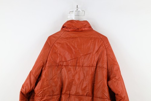 Vtg 70s Streetwear Mens XL Distressed Full Zip Winter Puffer Jacket Orange USA - Picture 16 of 17
