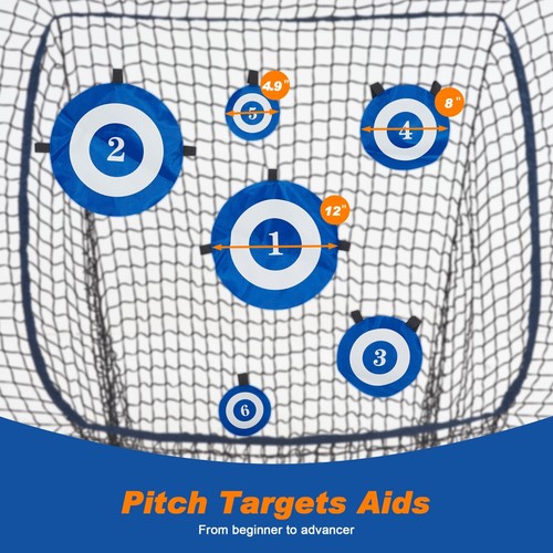 Exacme 7'x7' 8'x8' Baseball Softball Hitting Pitching Net with 6 Targets,BG17/28 - Picture 7 of 17