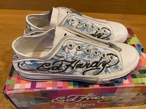 Ed Hardy LR BRONX Damenschuhe Turnschuhe UK 2,5 EUR 36 NEU WEISS - Bild 2 von 5