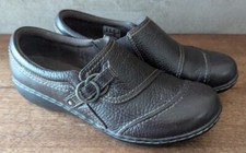 Clarks Women's Ashland Indigo Loafer, Dark Brown Leather Slip On Shoes, Size 8 M