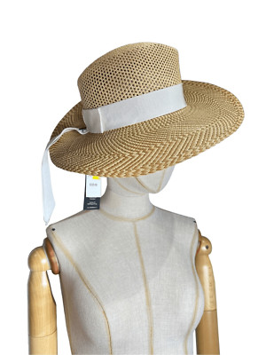 Raffaelo BettiniBI-COLOR PANAMA PAMELA BOW HAT straw Hat New  display picture 2