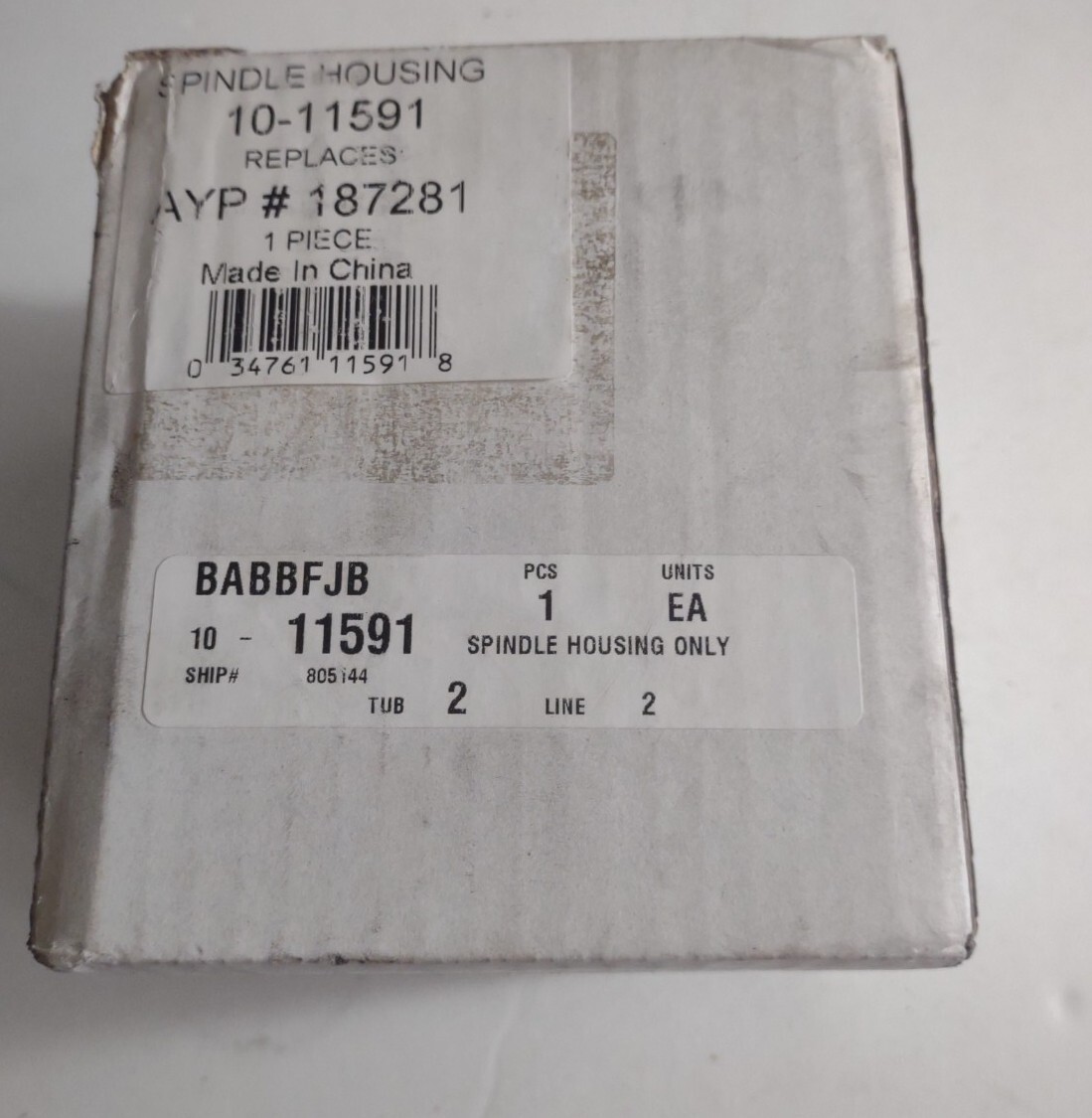 Rotary Spindle Housing replaces AYP 187281 10-11591