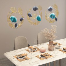 3Pcs Iron Wall Decoration Circular Wall-mounted Leaves Decoration For Lobby New
