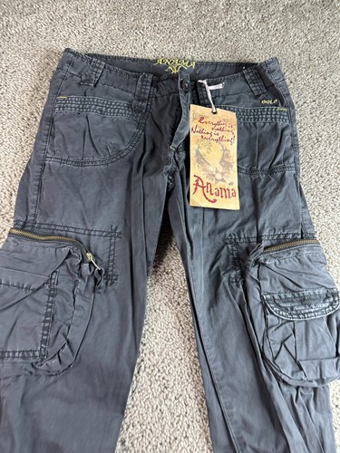 Anama Cargo Pants Womens 27 Charcoal Gray Straps Zipper Legs Moto Cyber Ladies - 第 3/15 張圖片
