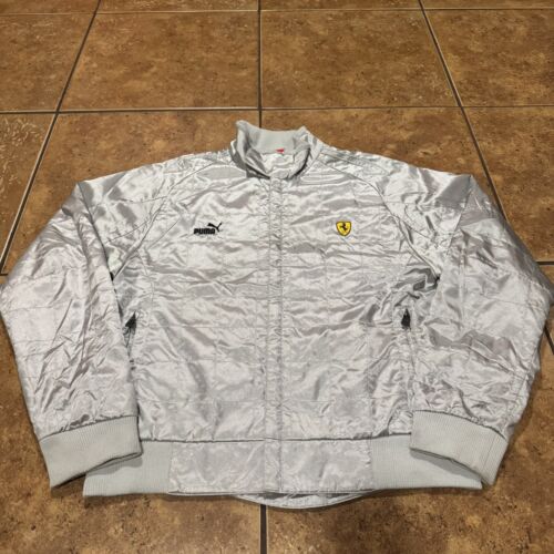 Puma x Scuderia Ferrari Racing Jacket F1 Team Vintage Silver Grey Men Size XL