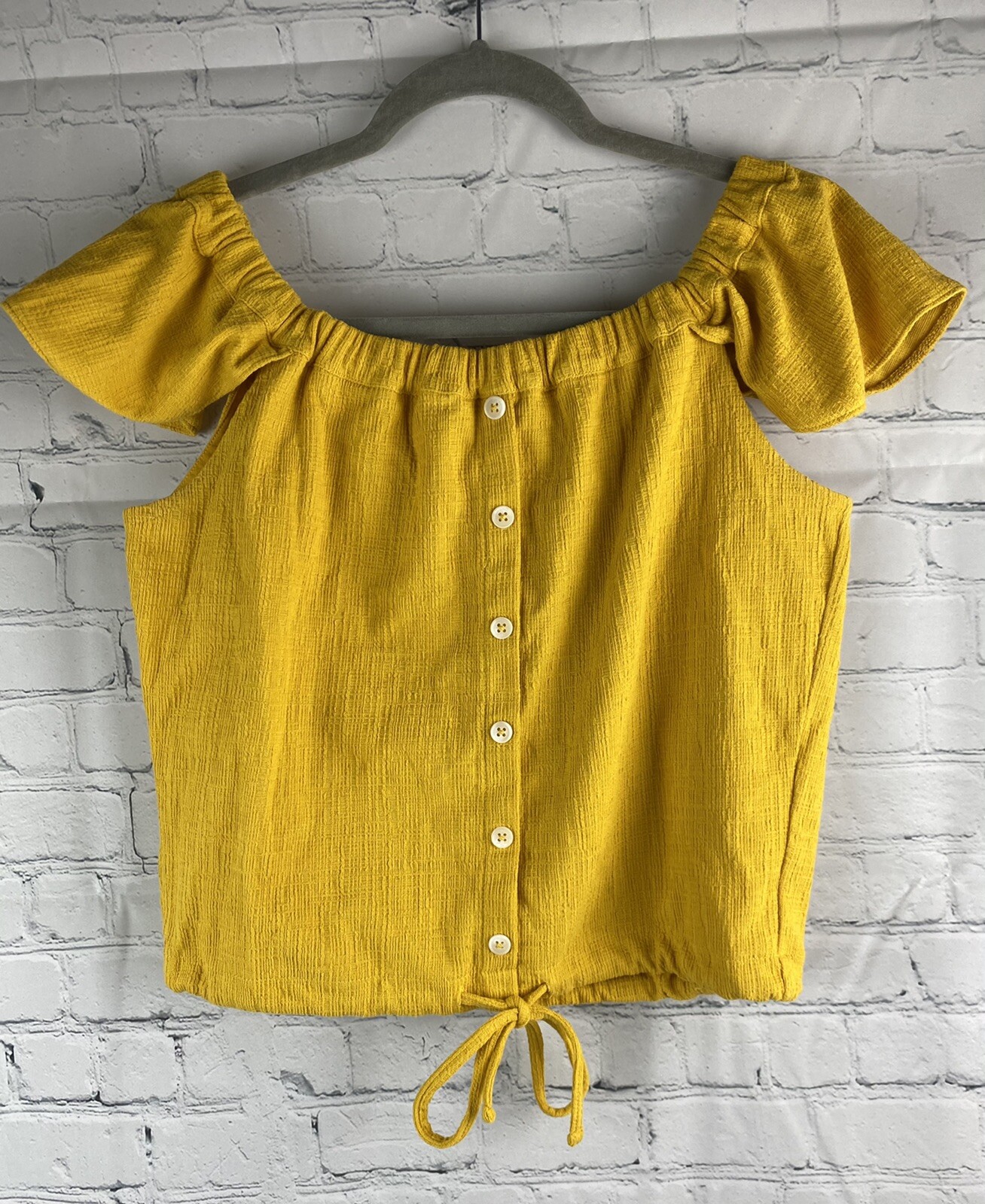 MADEWELL Texture & Thread Medium Button Front Tie… - image 1