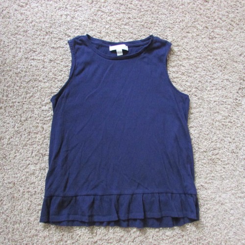 Canotta Michael Kors media blu navy testurizzata fondo con volant elasticizzata indossata una volta - Foto 1 di 2