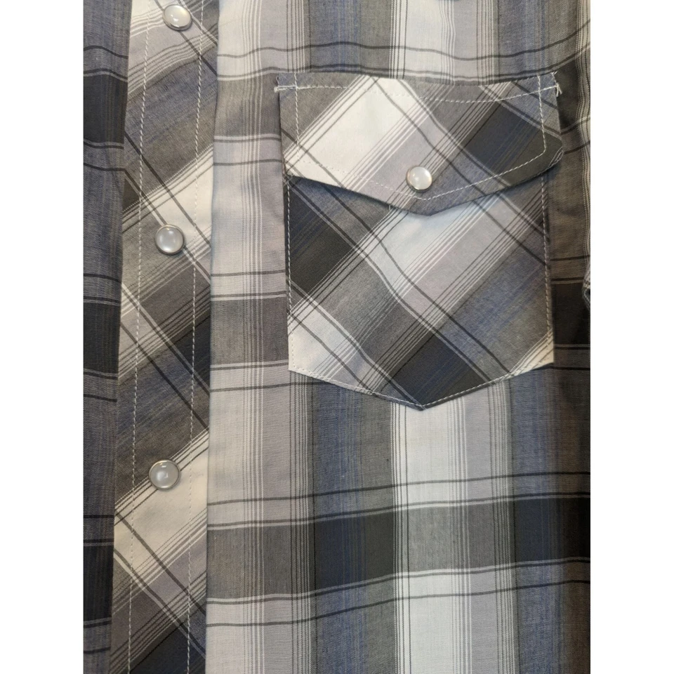 Roper - Camisa Occidental Tejida Manga Larga Multi Cuadros Gris Talla Grande 12-14 para Niños Foto 2 de 4