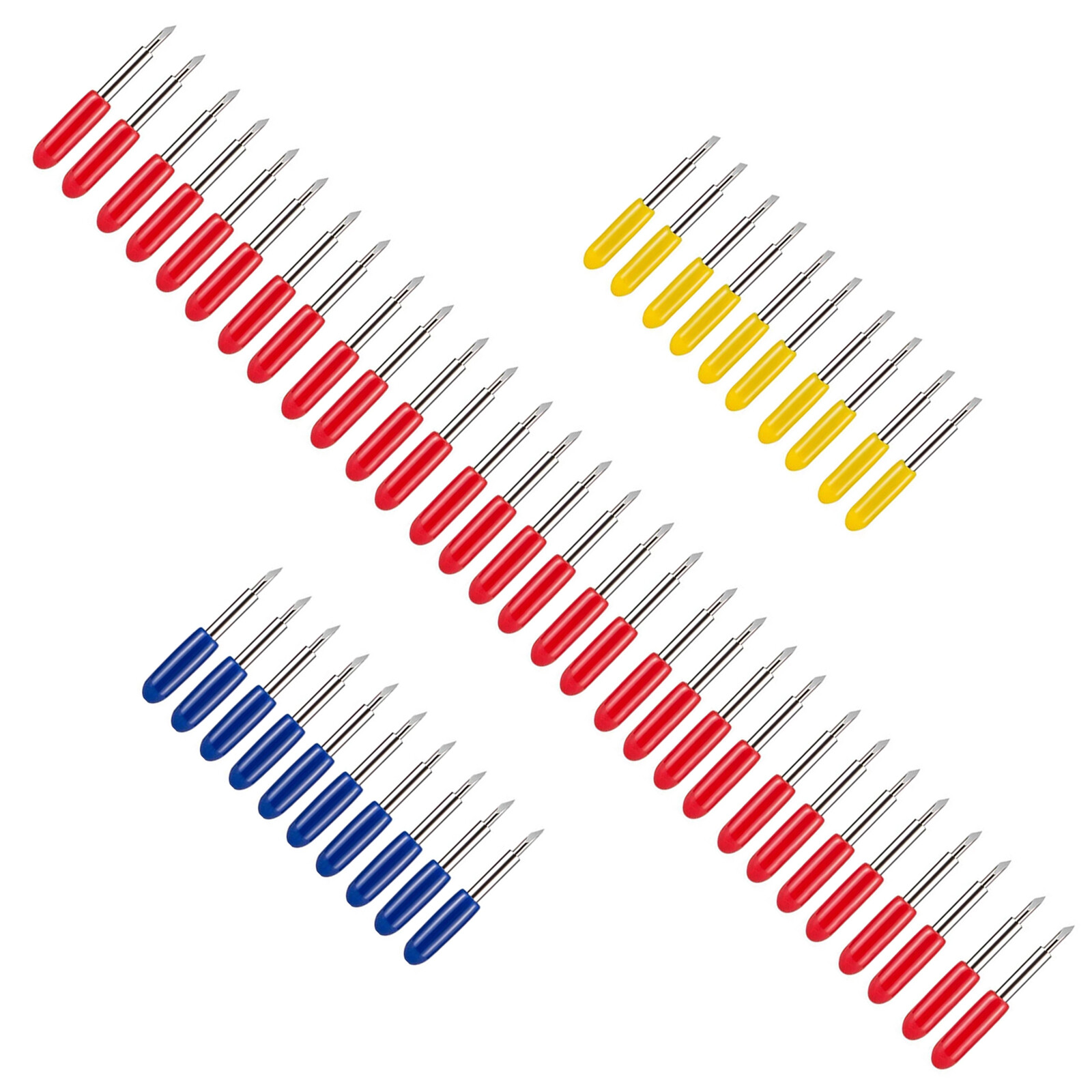 50Pack Assorted Roland Vinyl Cutter Blades - 30°, 45°, 60° Cutting Plotter Knife Tools for Precision Crafting