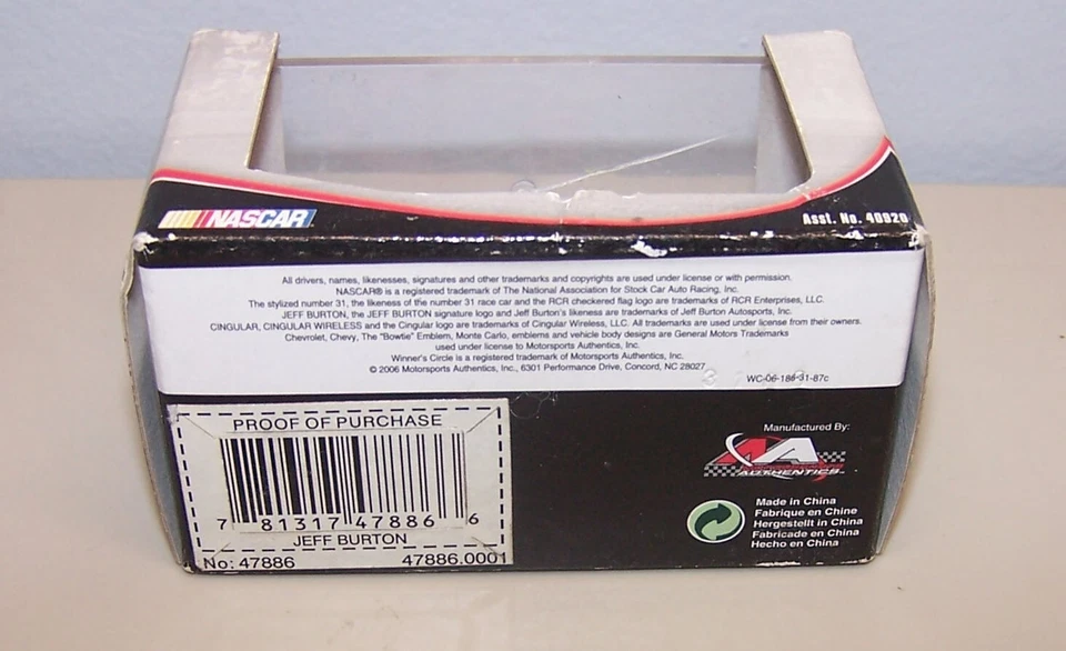 Winners Circle 1/87 Die-Cast Nascar Jeff Burton 31 - Image 3 of 4