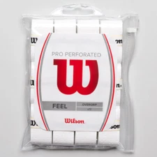 New Wilson Pro Overgrip PERFORATED  12 Pack - White