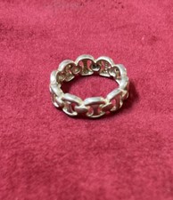 925 Sterling Silver Nickel Free Link Ring -Size 7