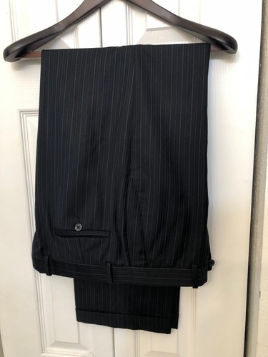 Peter Millar Flynn Navy Blue Pinstripe Suit 40R x 36 Ticket Pocket Gorgeous $895 - Picture 10 of 16