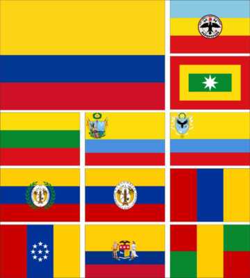 Colombia Historical Flag Cundinamarca New Granada Gran Proposal