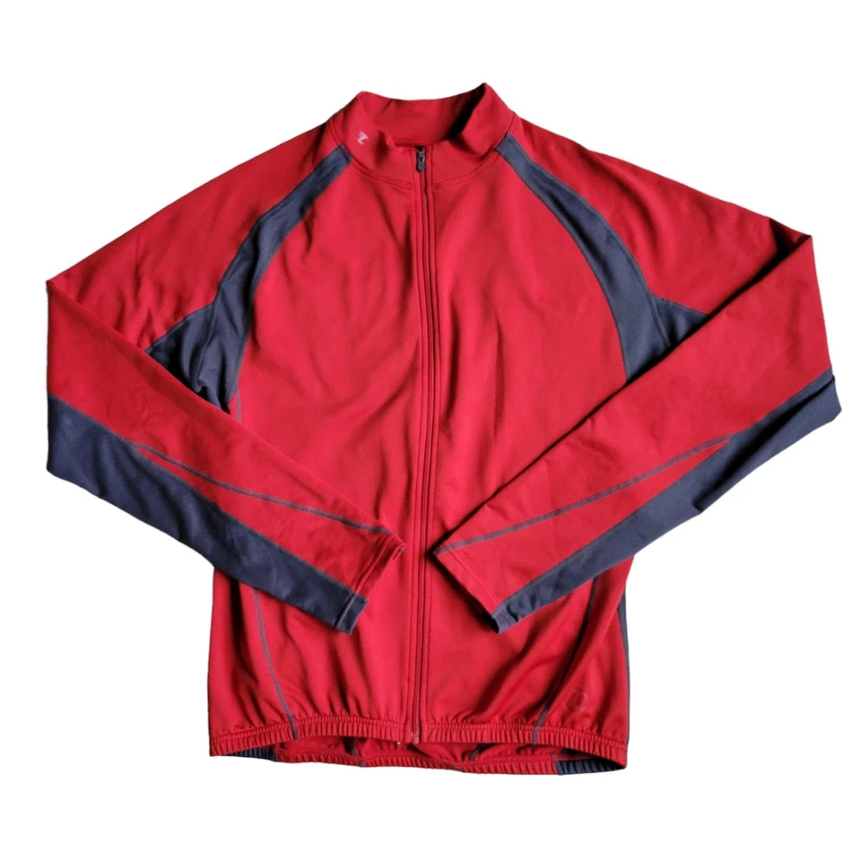 Novara Ciclismo Bicicleta Chaqueta Cárdigan Suéter Hombres L Bolsillos con Cremallera Rojo Gris Talla Grande. Foto 2 de 4