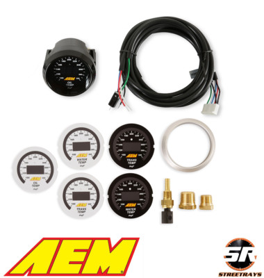 AEM 30-4402 LED Digital Oil /Fuel / Water Temperature 52mm Gauge 100-300 Deg F