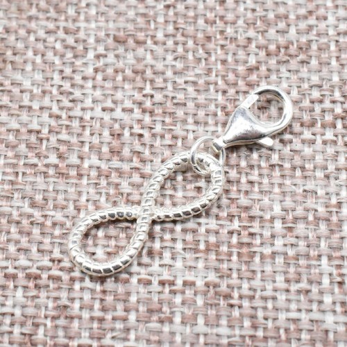 Plata de Ley 925 Infinito Clip En Dije Cierre de Langosta para Pulsera Collar - Imagen 3 de 4