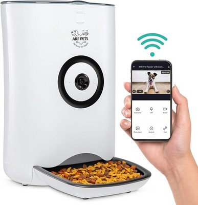 Arf Pets Smart Automatic WiFi/Camera Pet Feeder Food Dispenser for Dogs & Cats