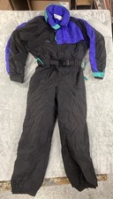 90's Columbia Men's Black/Purple Radial Sleeve Full-Body Ski Snow Suit Size L