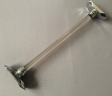 VINTAGE Glass  Chrome TOWEL BAR Bathroom Fixture