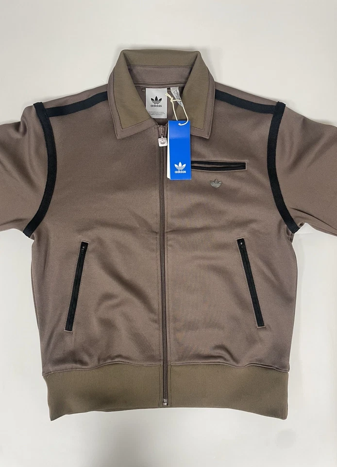 Men's Adidas Premium Track Top Brown Size Small JN4474 - Image 3 of 4