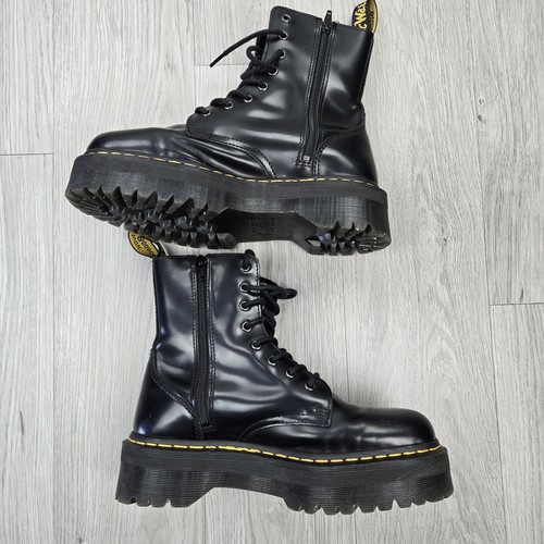 Dr. Martens Stiefel Herren 10 Damen 9 schwarz Jadon Glattleder Plateau Combat Reißverschluss - Bild 2 von 14