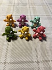 Sitting Various Care Bears Figures 1.5  PVC TCFC Mixed Lot of 6 Cake Toppers