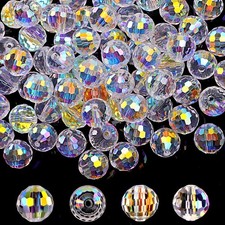 80Pcs 10mm Crystal Glass Beads for Jewelry Making Necklace Bracelet Earring