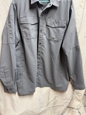 5.11 Tactical Men's Solid Gray Long Sleeve Button-Up Shirt, Size L