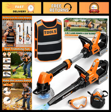 Kids Tool Set - 2-in-1 Leaf Blower Weed Wacker Toy for Outdoor Play, Gardening