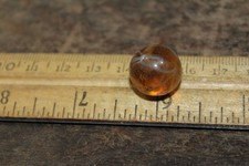 Vintage Glass Marble Amber Clear White Swirl