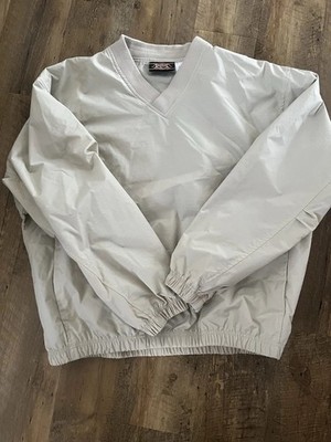 Vintage Reebok Golf Windbreaker Pullover Gr. XL Beige Jacke V-Neck 90s Gorpcore