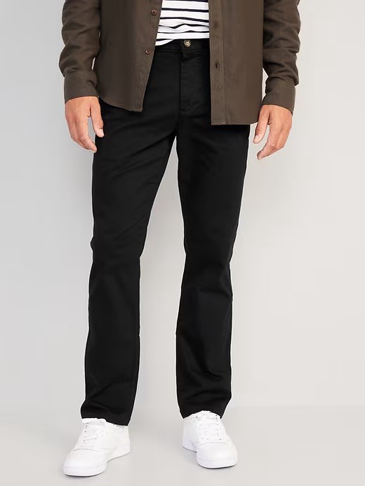 Mens Old Navy Straight Rotation Chino Pants 28x28 BLACK Built-In Flex Stretch