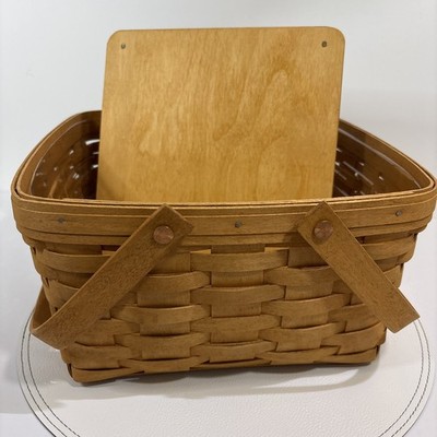 Longaberger Cake Basket Two Handle Riser and Protector 12'' X 12'' Classic Stain